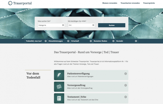 Das Trauerportal GmbH: Kunde Plattformen